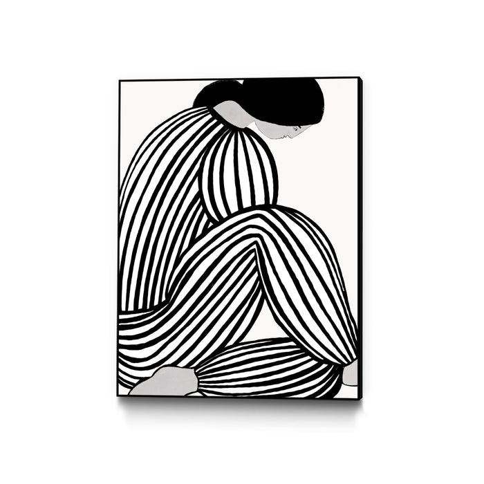 \"Form Viii\" Canvas Framed Black 24x32 Wall Art