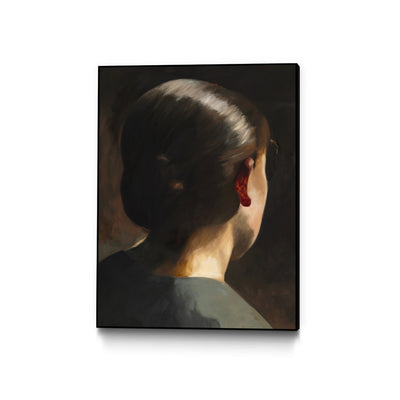 "Ines" Canvas Framed Black 24x32 Wall Art