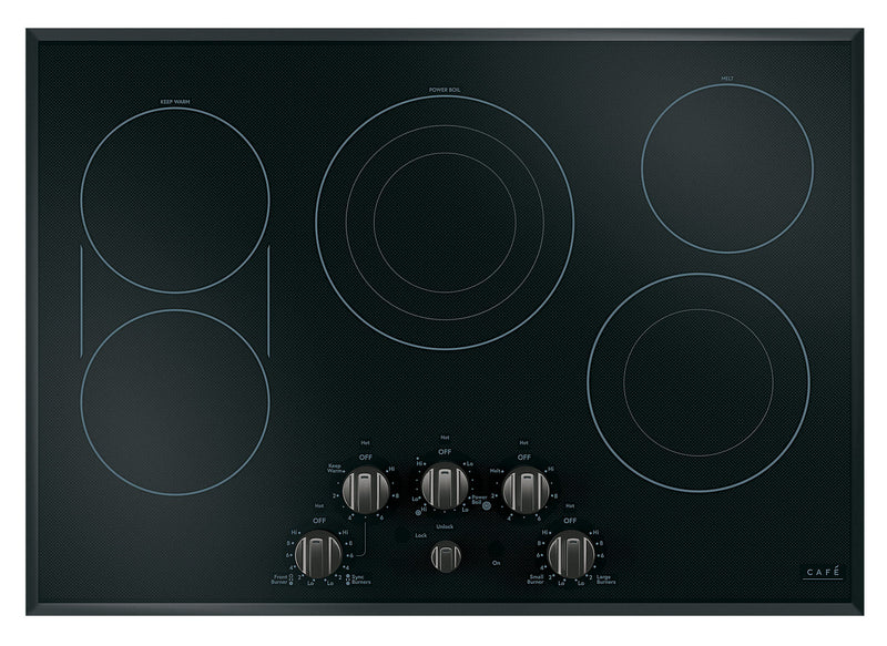 Café 5-Piece Electric Cooktop Brushed Black Knobs - CXCE1HKPMBT