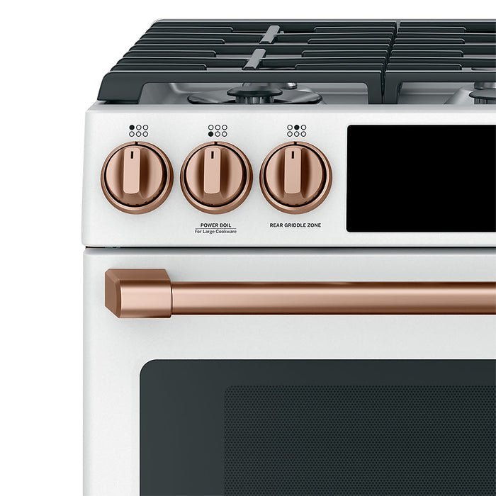 Café Gas Range Brushed Copper Knobs and Handles Set - CXFCGHKPMCU