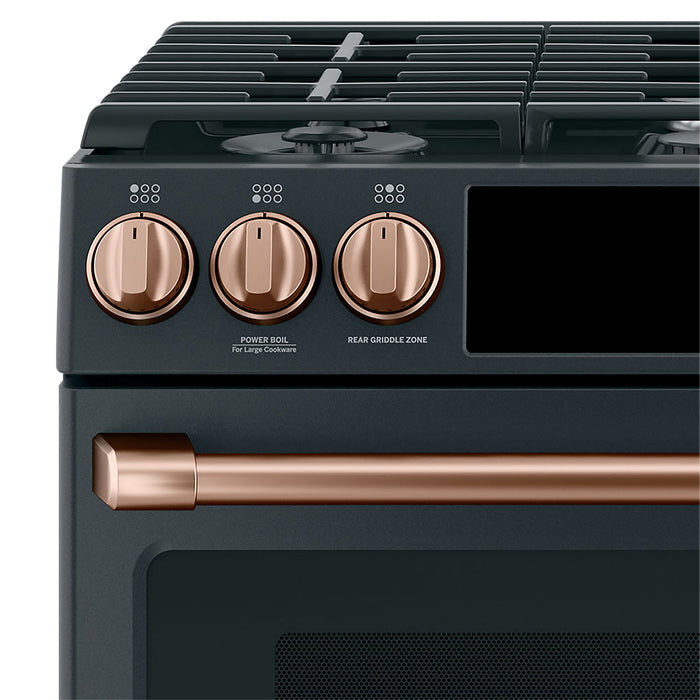Café Gas Range Brushed Copper Knobs and Handles Set - CXFCGHKPMCU