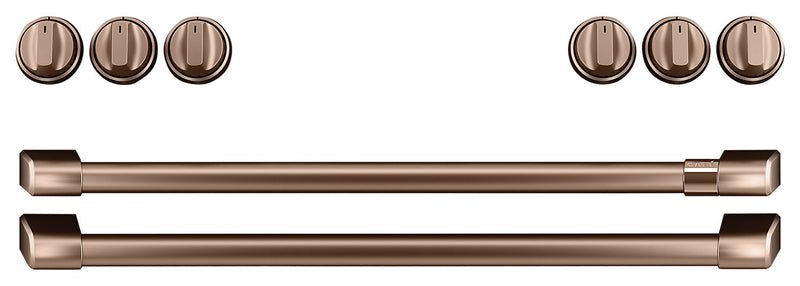 Café Gas Range Brushed Copper Knobs and Handles Set - CXFCGHKPMCU
