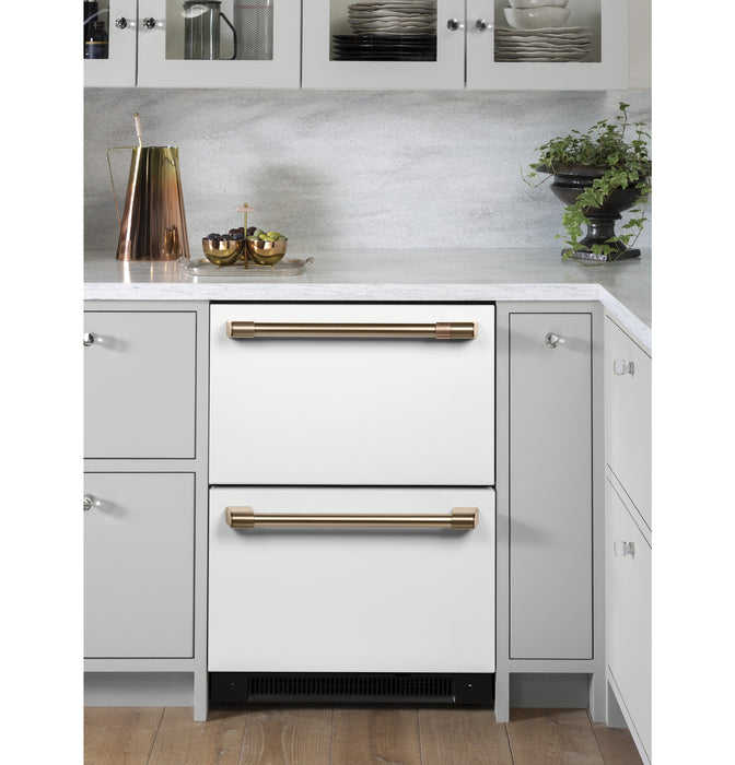 Café Dual-Drawer Refrigerator Brushed Bronze Handle Set - CXMA3H3PNBZ
