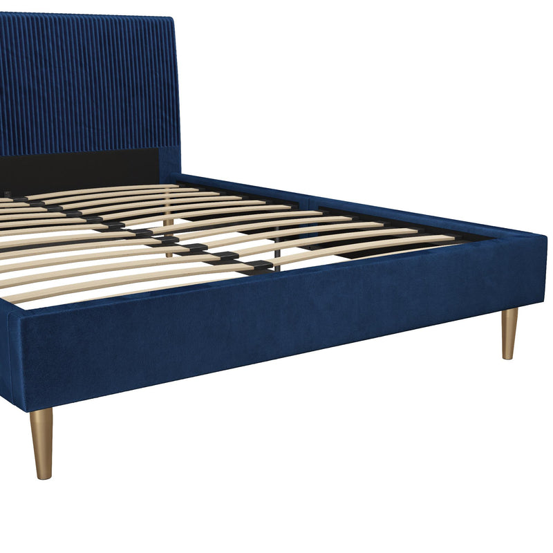 Mr. Kate Daphne Queen Upholstered Bed Blue The Brick