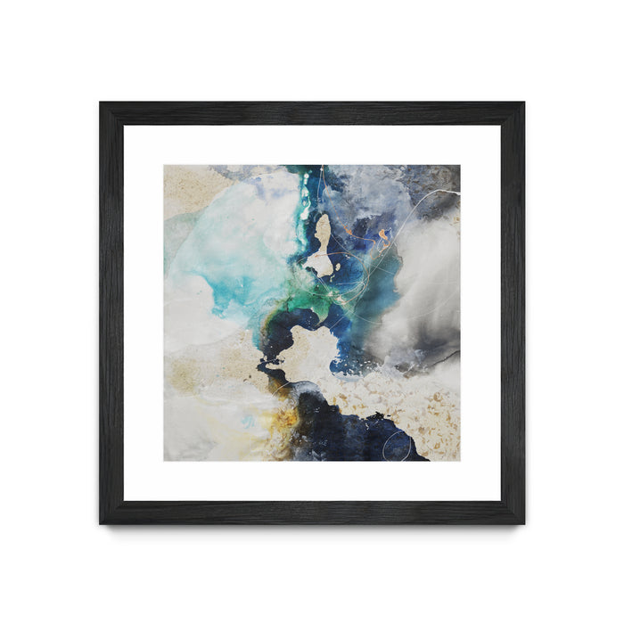 \"Kinky Flow\" Matted and Framed Black 30x30 Wall Art