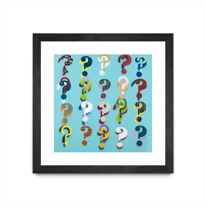 \"Pop The Question\" Matted and Framed Black 30x30 Wall Art