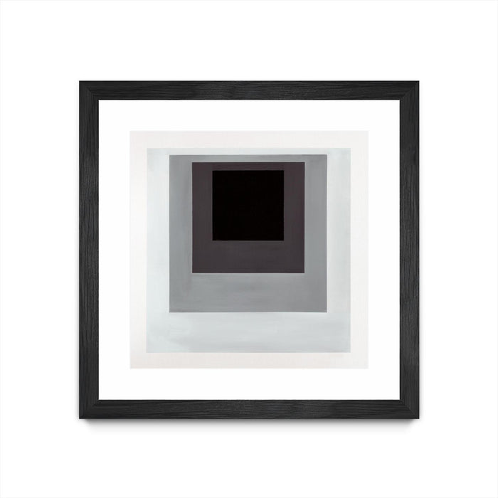 \"Inside Box Thinker\" Matted and Framed Black 30x30 Wall Art