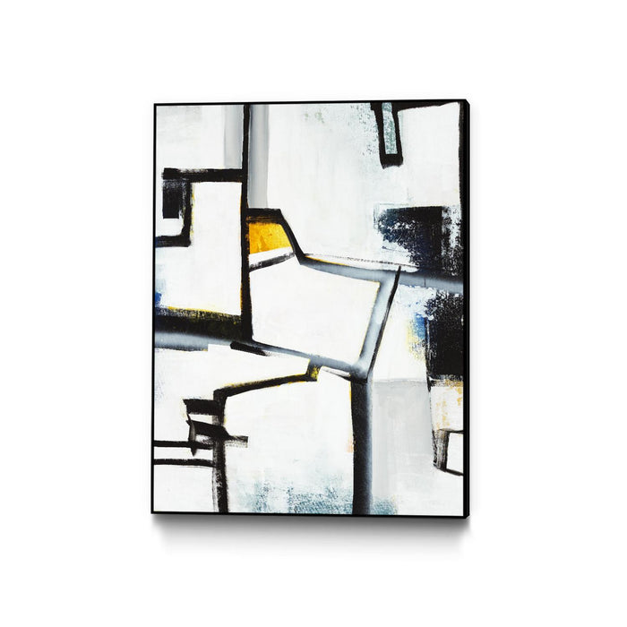 \"The A Line Ii\" Canvas Framed Black 30x40 Wall Art