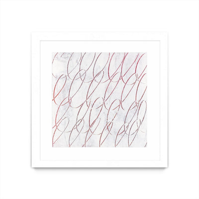 "Hula I" Matted and Framed White 30x30 Wall Art