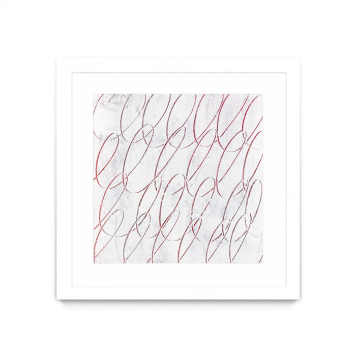 \"Hula I\" Matted and Framed White 36x36 Wall Art