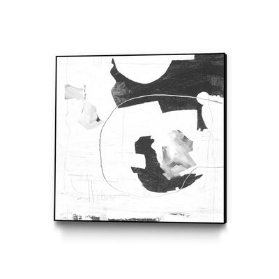 "Traces Of Silver Iii" Canvas Framed Black 20x20 Wall Art