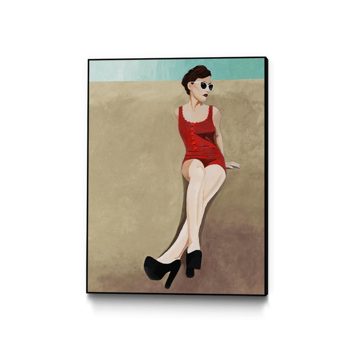 \"Rays Of Glamour\" Canvas Framed Black 18x24 Wall Art