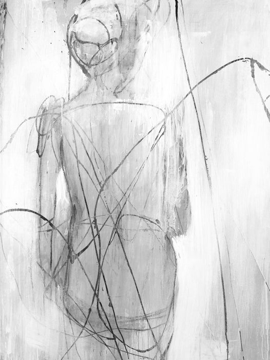 \"Pondering The Day Ahead Iii\" Canvas Framed Black 24x32 Wall Art