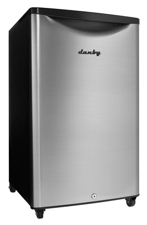 GE GDE03GLKLB Double Door Compact Refrigerator - 18.6 - 3.1 cu ft - Stainless Steel