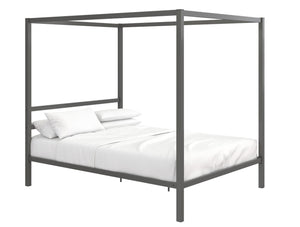Dorel Home Atwater Living Cara Queen Metal Canopy Bed - Grey