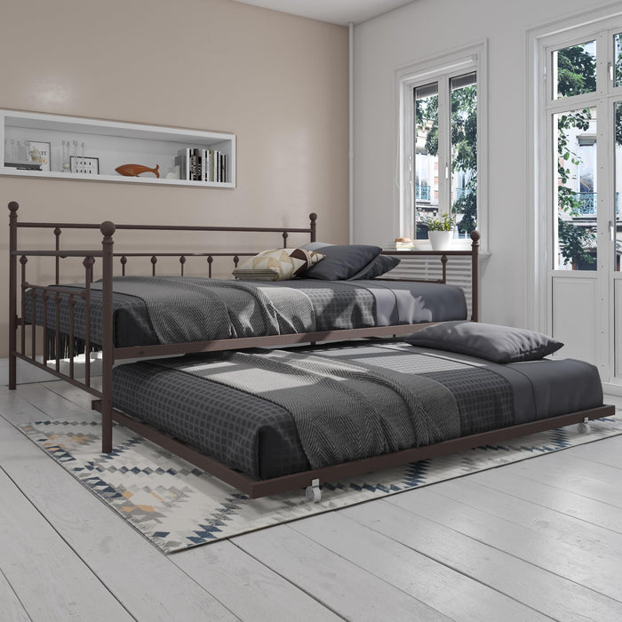 Dorel Home Atwater Living Maisie Queen Daybed and Full Trundle Set - Bronze
