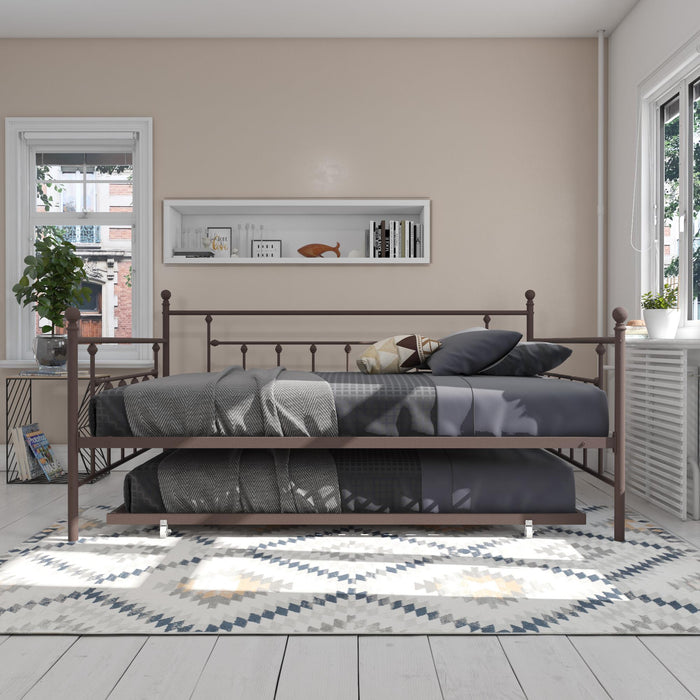 Dorel Home Atwater Living Maisie Queen Daybed and Full Trundle Set - Bronze