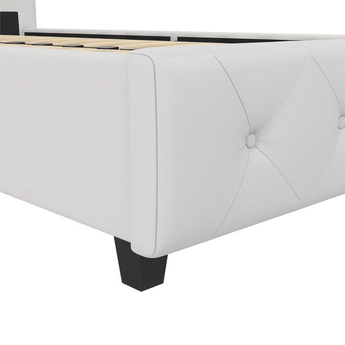 Dorel Home Atwater Living Dana Twin Upholstered Bed - White