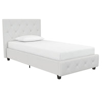 Dorel Home Atwater Living Dana Twin Upholstered Bed - White