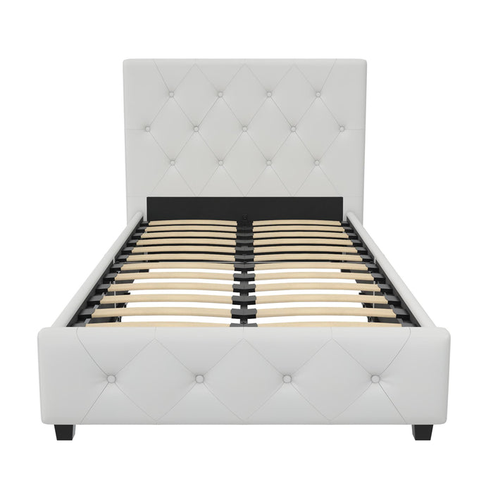 Dorel Home Atwater Living Dana Twin Upholstered Bed - White