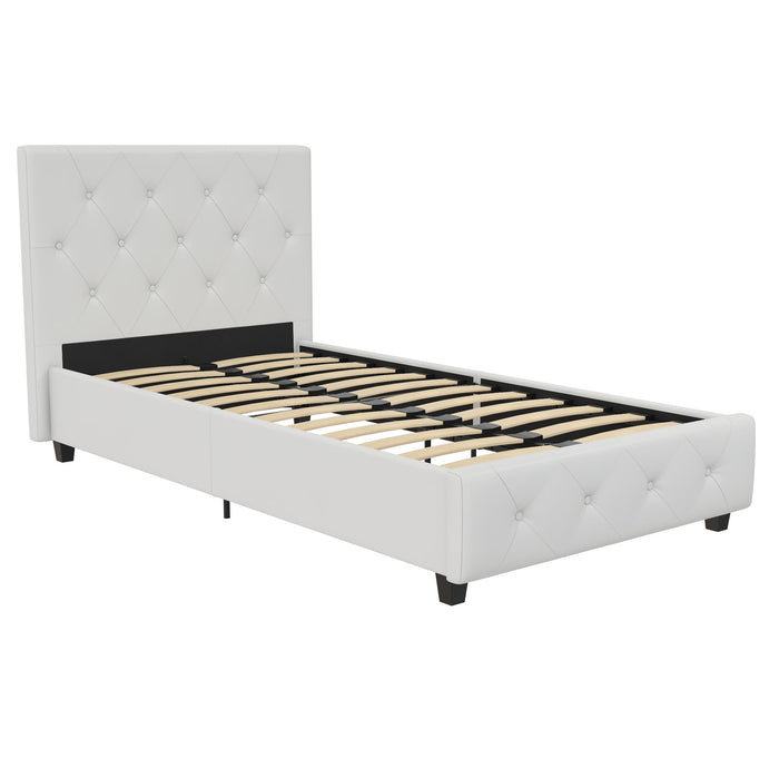 Dorel Home Atwater Living Dana Twin Upholstered Bed - White
