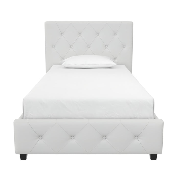 Dorel Home Atwater Living Dana Twin Upholstered Bed - White