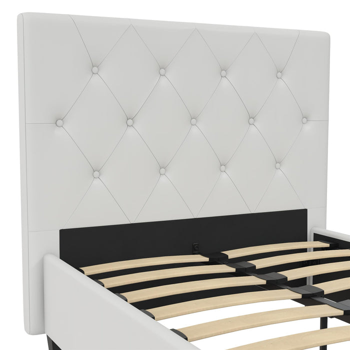 Dorel Home Atwater Living Dana Twin Upholstered Bed - White