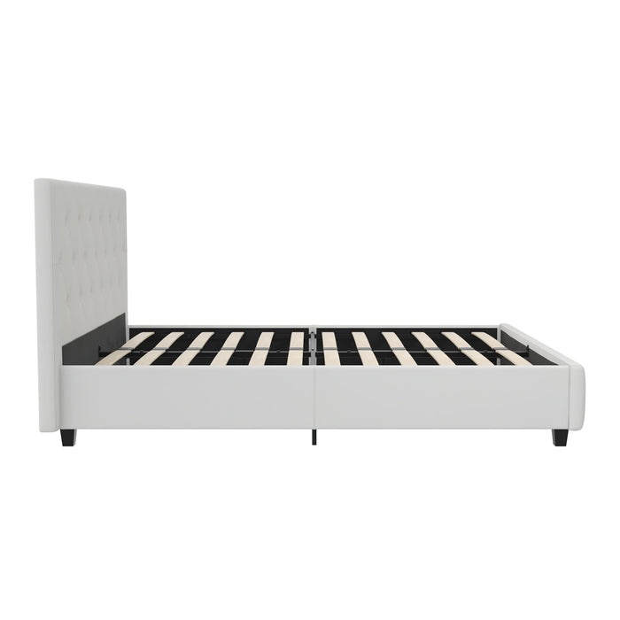 Dorel Home Atwater Living Dana Twin Upholstered Bed - White