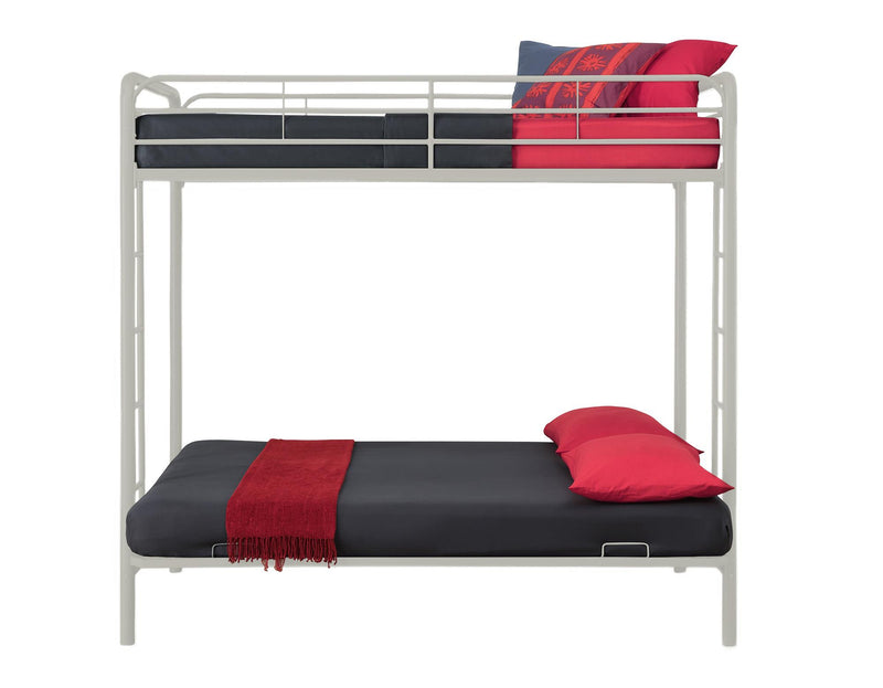 Atwater Living Metal TwinOverFuton Bunk Bed White The Brick