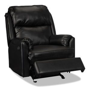 Drogba Faux Leather Power Recliner - Black