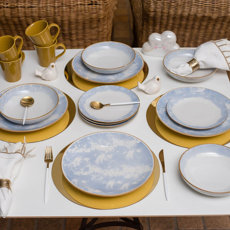 Coup 16Piece Dinnerware Set Blue Yellow The Brick