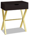 Emery End Table - Cappuccino and Gold