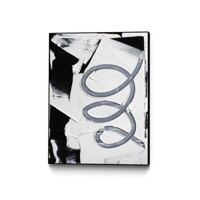 "Swirl " Canvas Framed Black 24x32 Wall Art