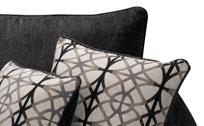 Made in Canada Febe 85\" Chenille Fabric Full-Size Condo Sofa Bed with Flared Arms - Charcoal Grey