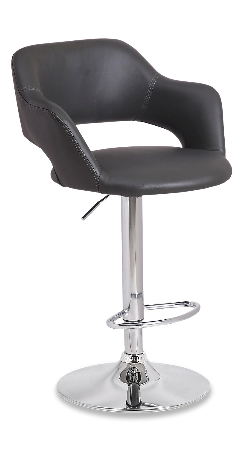 Finn Barstool with Swivel Adjustable Seat, Vegan Leather Fabric