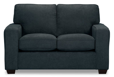 Fiona Chenille Loveseat - Navy - {Contemporary} style Loveseat in Navy {Alder}, {Oriented Strand Board (OSB)}, {Pine}