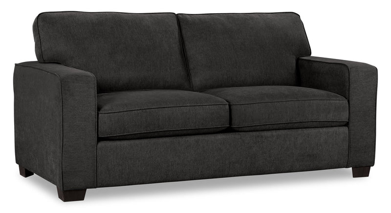 Made in Canada Fiona 58\" Chenille Fabric Twin-Size Sofa Bed with Track Arms - Grey