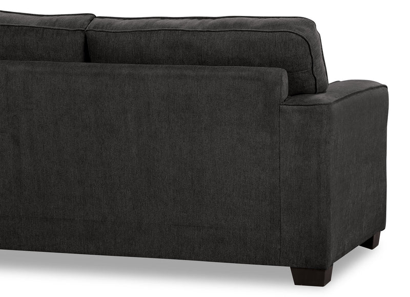 Made in Canada Fiona 58\" Chenille Fabric Twin-Size Sofa Bed with Track Arms - Grey