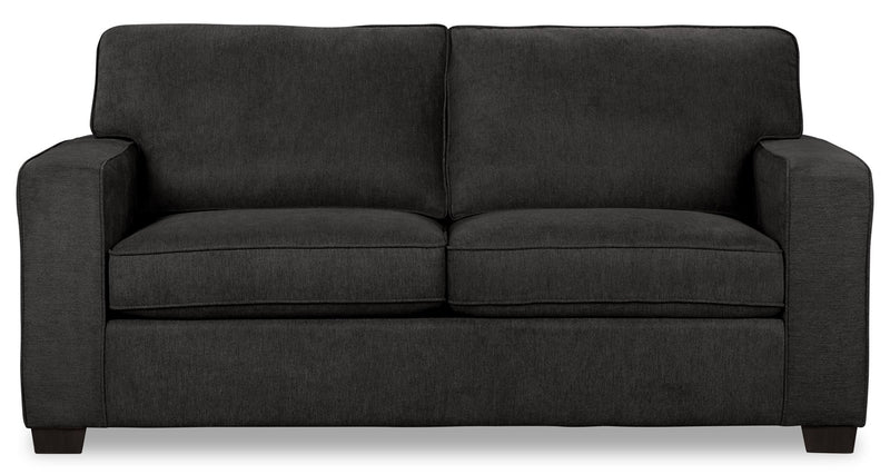 Made in Canada Fiona 58\" Chenille Fabric Twin-Size Sofa Bed with Track Arms - Grey