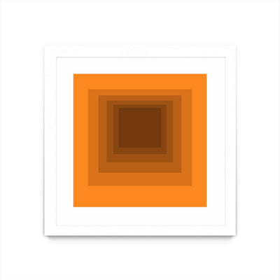 "After Josef F" Matted and Framed White 36x36 Wall Art