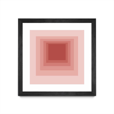 "After Josef O" Matted and Framed Black 36x36 Wall Art