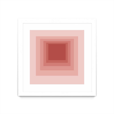 "After Josef O" Matted and Framed White 36x36 Wall Art