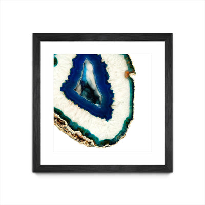 "Mediterranean Agate A" Matted and Framed Black 36x36 Wall Art
