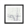 \"Chalk Doodles H\" Matted and Framed Black 36x36 Wall Art