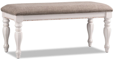 Grace Bench – Antique White - Country style Bench in Antique White Poplar