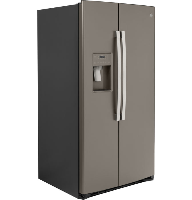 GE 36\" 25.1 Cu. Ft. Side-by-Side Refrigerator - Slate - GSS25IMNES