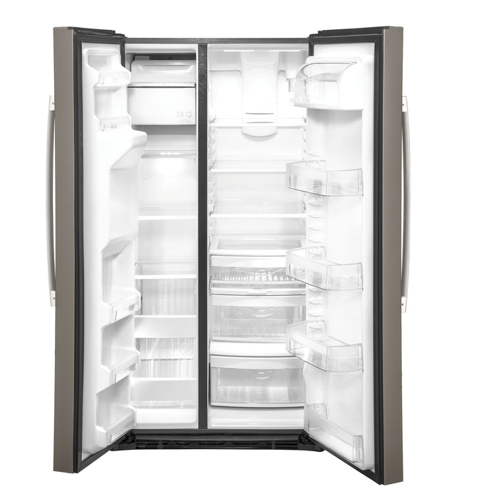 GE 36\" 25.1 Cu. Ft. Side-by-Side Refrigerator - Slate - GSS25IMNES
