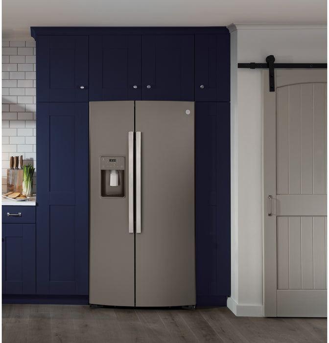 GE 36\" 25.1 Cu. Ft. Side-by-Side Refrigerator - Slate - GSS25IMNES