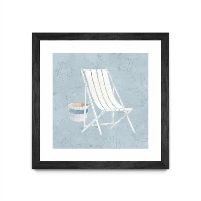 \"Serene Seaside Iii\" Matted and Framed Black 36x36 Wall Art