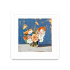 \"Peach And White Bouquet\" Matted and Framed White 36x36 Wall Art